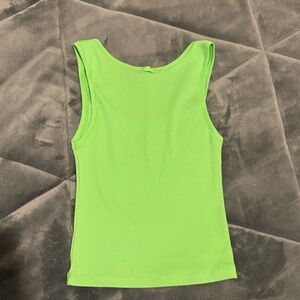 LIMITED EDITION SKIMS cotton ribbed tank top neon green. New with tags!